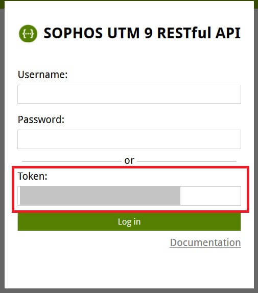 Sophos Token RESTful API