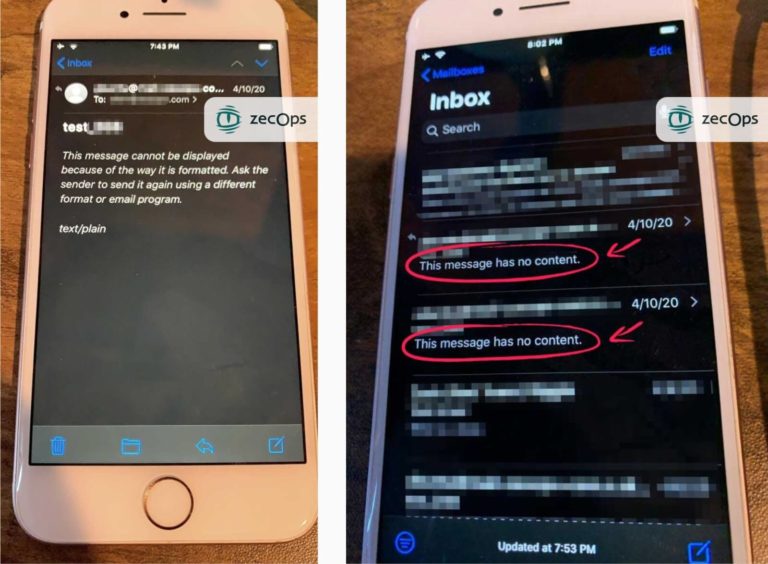 zecops attacking ios devices through mobilemail iphone screens
